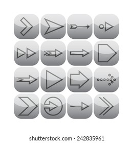 Set of icons with arrows