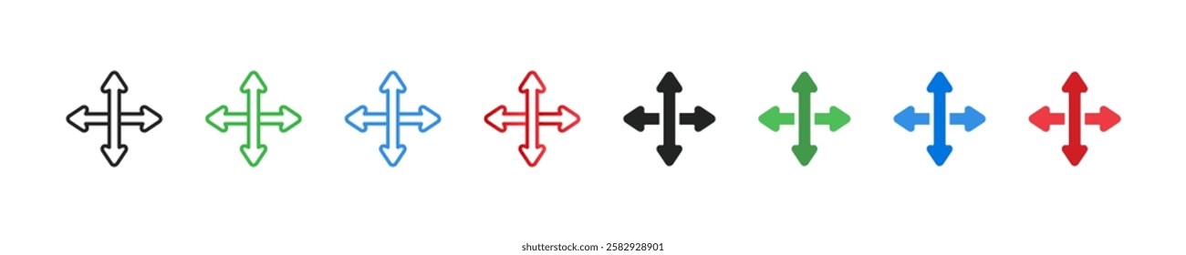 Set icons arrows on white background. Modern buttons direction illustration. Icon arrow in vector design