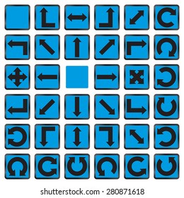 Set of icons with arrows on a white background