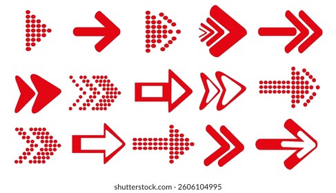 A set of icons with arrows. Various packaging icons. Movement pointers. Site and player control buttons. Flat style logos. Information pointers. Directions. Modern simple vector arrows. PNG