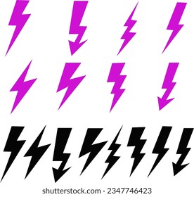 set of icons arrows violet and black