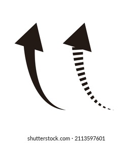 A set of icons for an ascending arrow. Vectors.