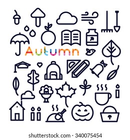 set of icons  autumn