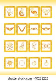  set of icons with background, vector illustration