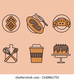 Set of icons for a bakery.