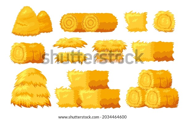 Set Icons Bale Hay Different Shapes Stock Vector (Royalty Free ...