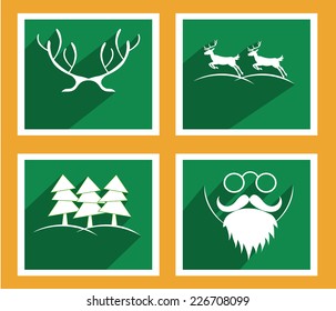 Set of icons, banners and cards for Merry Christmas