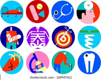 Set of icons based on a medical or health care theme