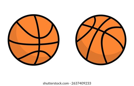 Set of icons of basketball balls.