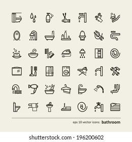 Set Of Icons - Bathroom. A Vector.