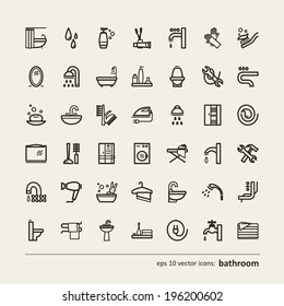 Set of icons - bathroom. A vector.