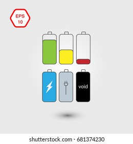 set of icons battery