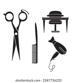 Set of icons for beauty salon vector illustration