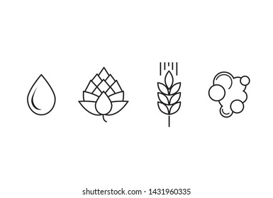 Set of icons for beer 
composition
