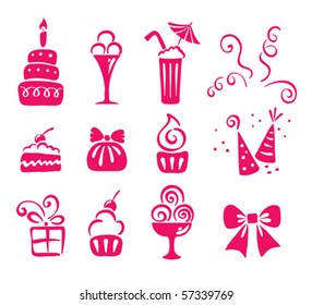 set of icons - birthday