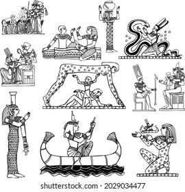 Set of icons black and white