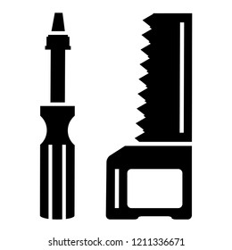 Set of icons of building tools. Vector illustration