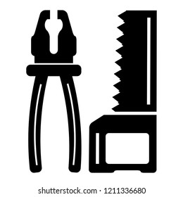 Set of icons of building tools. Vector illustration