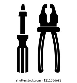 Set of icons of building tools. Vector illustration