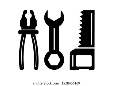 Set of icons of building tools. Vector illustration