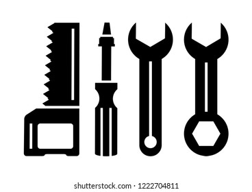 Set of icons of building tools. Vector illustration