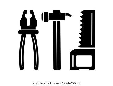 Set of icons of building tools. Vector illustration