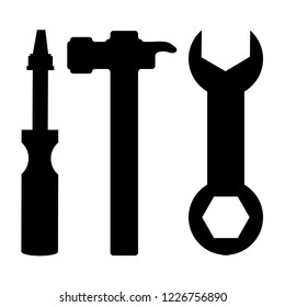 Set of icons of building tools. Vector illustration
