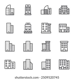 set of icons Building vector illustration
