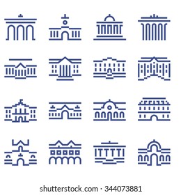 Set of icons of the buildings