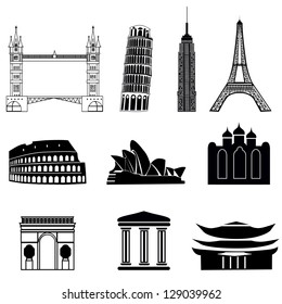 Set of icons (buildings, ancient, history)