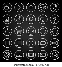 Set icons for business, communication, web. Vector