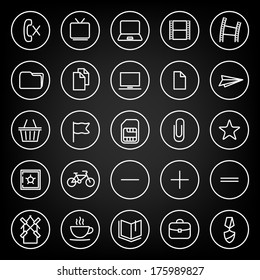 Set icons for business, communication, web. Vector
