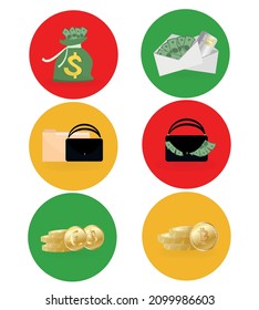 set of icons for business, finance and banking. Vector flat illustration