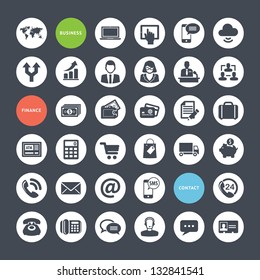 Set of icons for business, finance and communication