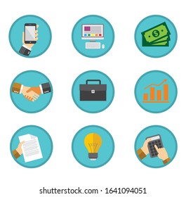 set icons for business finance vector