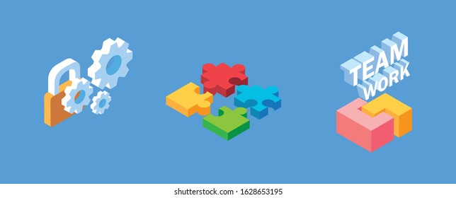 set of icons business idea, teamwork vector illustration design