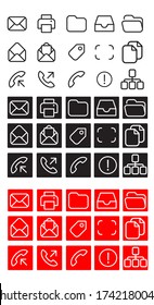 Set of icons for business. Icons for business, shops, management, finance, strategy, marketing, mail, communications