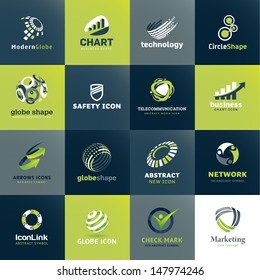 Set of icons for business and technology