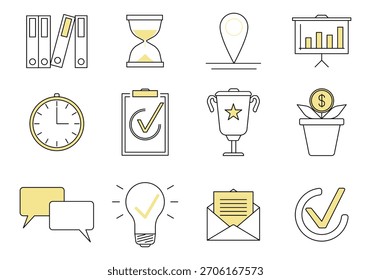 Set of icons for business theme. Vector illustration.