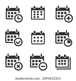set of icons a calendar