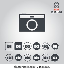 Set of icons with camera for web design, sites, applications and stickers
