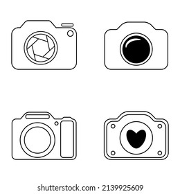 Set Icons of cameras. Vector illustrations