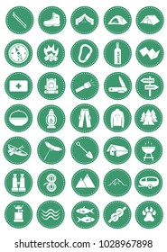 A set of icons for camping and other outdoor occasions.