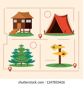 set icons of camping zone