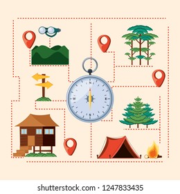 set icons of camping zone