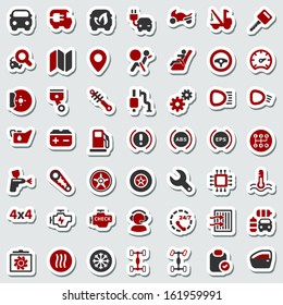 set of icons for the car industry and transport