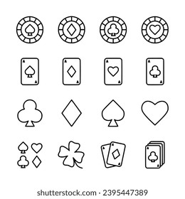 set of icons casino game