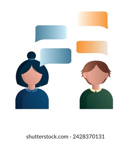 a set of icons with characters who communicate
