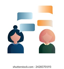 a set of icons with characters who communicate