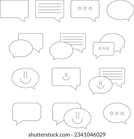 Set of Icons Chat bubble on White Background. Flat Vector. Pixel Perfect